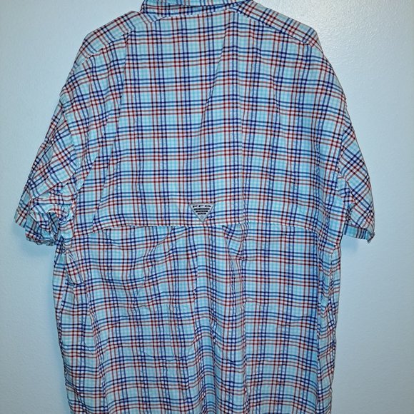 Columbia Men's PFG Super Bahama Plaid,Short Sleeve, Breathable, UV Protection,XL - Picture 2 of 12